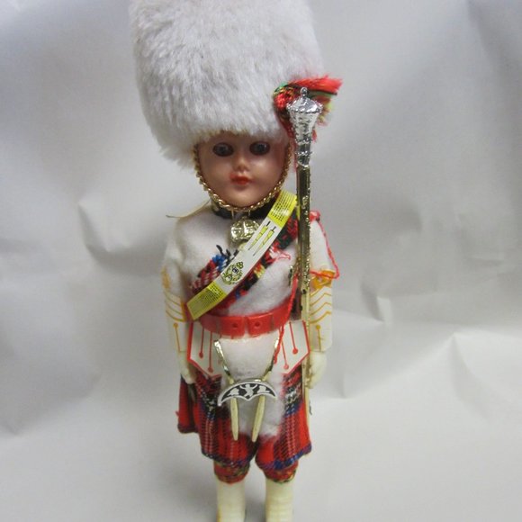 VTG 50'S DOLL SCOTTISH DRESSED, W/KILT, TALL WHITE HAT, PARADE DOLL - Picture 1 of 6
